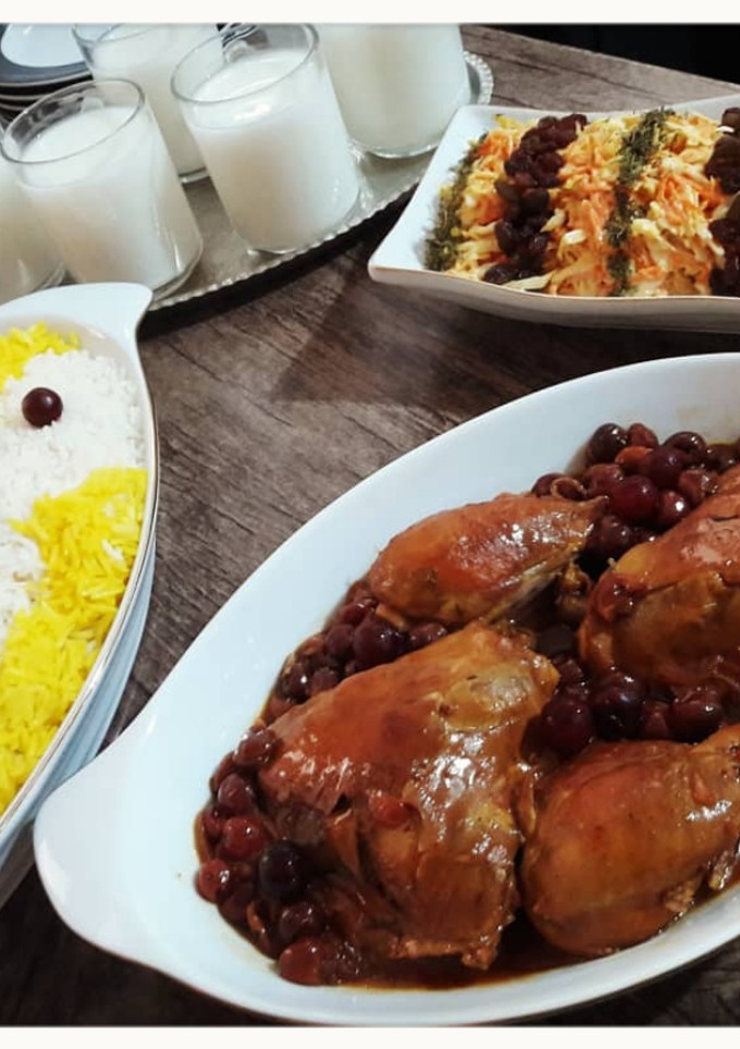 عکسی از دستور مرغ آلبالویی 🍒🍒🍒🍒
