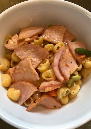 A picture of Canadian Bacon and Ranch Pasta.