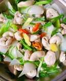 Dồi trường hấp hành lá, gừng