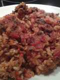 Baked rice with minced meat 