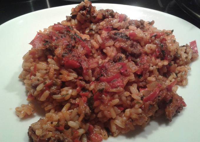 Baked rice with minced meat