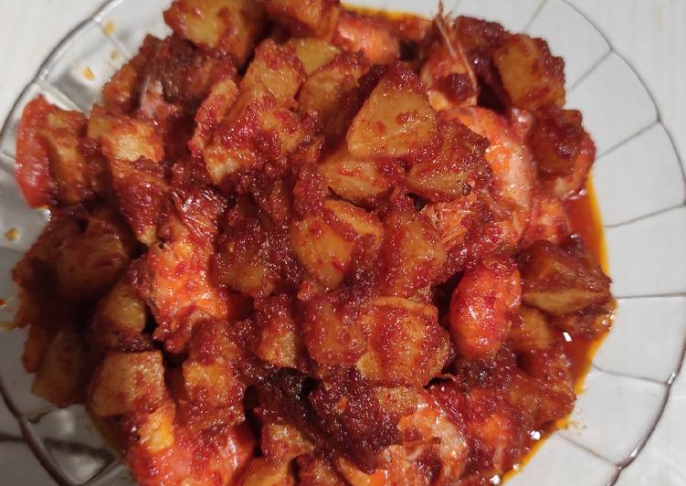 Langkah memasak Kentang + Udang Balado 🥰, Sempurna