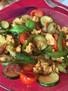 Una foto de Verduras con migas