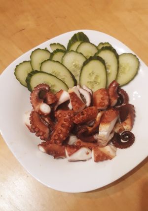Hình của món Bạch tuộc nướng sate.