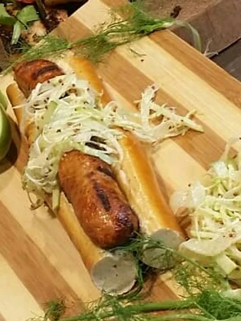 Easy Way Make Chicken an Gorgonzola Sausage w/ a Fennel Apple Mustard Slaw the Awesome  Really delicious