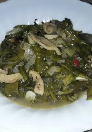 Foto resep Tumis genjer kulit ayam