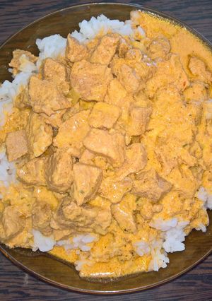 Rizses pörkölt óriás pöfeteg gombával recept fotója