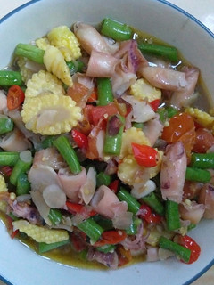 Foto resep Tumis cumi buncis jagung putren