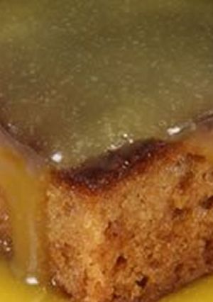 A picture of Mev. Ellis se baie lekker poeding ( Malva pudding ).