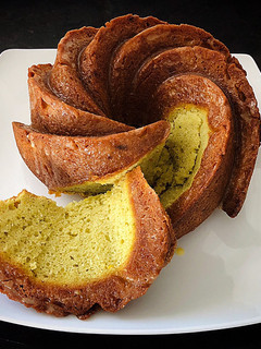 A picture of Avocado Cake with Tangerine Lemon Glaze.