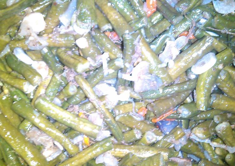 Tumis kacang panjang lengkuas