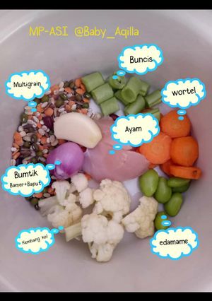 Foto resep MP-ASI 6+ TIM Multigrain Kembang kol Ayam (Baby Aqilla)