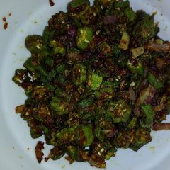 A picture of Okra dry fried #vegancontest.