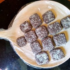 A picture of Condensed milk and Chocolate Truffles.