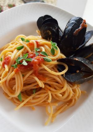 O poză a rețetei Spaghetti alle cozze.