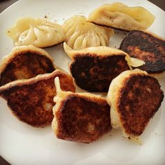 A picture of Pan Fried Chicken Potstickers.