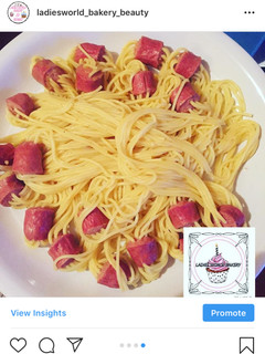 Sausage spaghetti ainihin hoton girkin