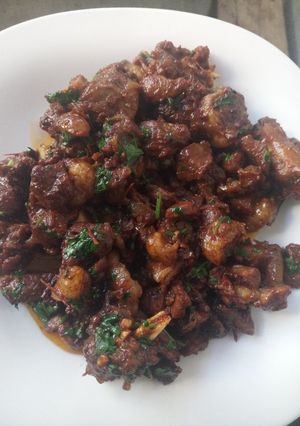 A picture of Mutton fry.