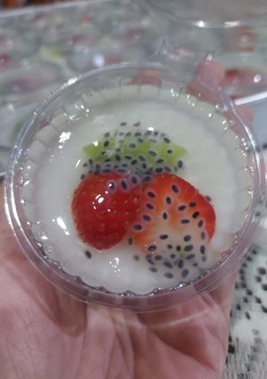 Foto resep Puding Susu Topping Buah
