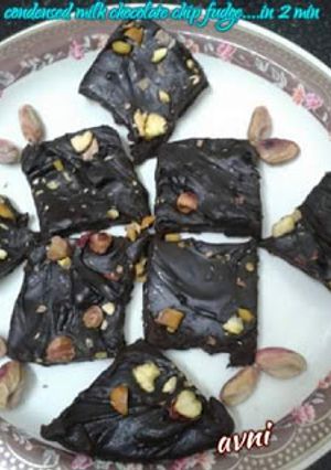 A picture of Condensed Milk Chocolate Chip Fudge.
