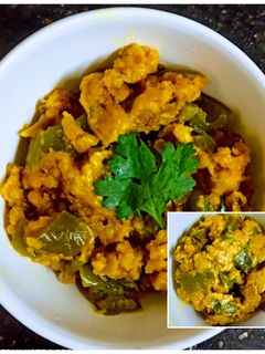 बेसन वाली शिमला मिर्च (besan wali shimla mirch recipe in Hindi) रेसिपी मुख्य फोटो