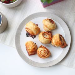 Strawberry Jam Swirls with Ready Made Puff Pastry A picture of Strawberry Jam Swirls with Ready Made Puff Pastry.