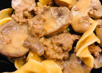 Ready to Serve Creamy Mushroom  Egg Noodle Dish Delicious Simple