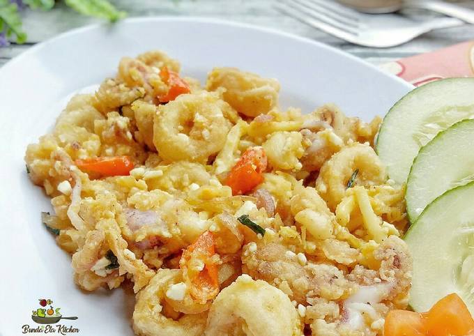 Resep Cumi Crispy Telur Asin Anti Gagal