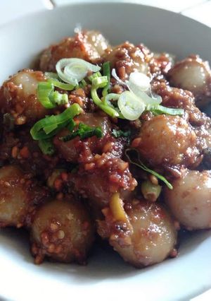 Foto resep Cilok aci bumbu kacang mantull