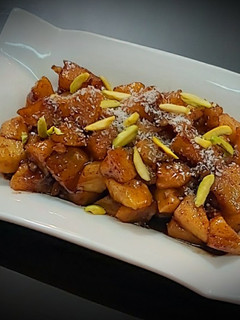 عکسی از دستور دسر سیب دارچینی کاراملی