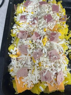 عکسی از دستور سيب زمينی ژامبون با سس آلفردو