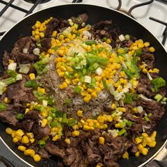 A picture of Beef Pepper Rice (Pepper Lunch inspired).