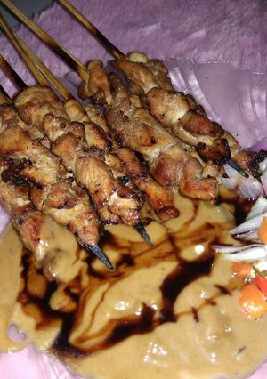Foto resep Sate ayam dan sambal kacang instan