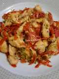 Straccetti di pollo al forno con verdure