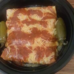 A picture of Ground turkey enchiladas.