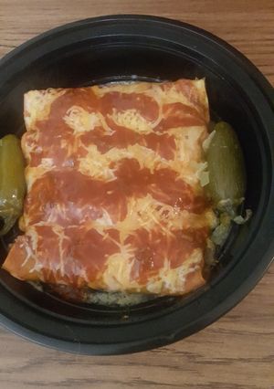A picture of Ground turkey enchiladas.