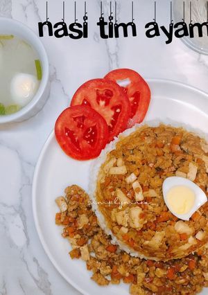 Foto resep Nasi tim ayam sederhana
