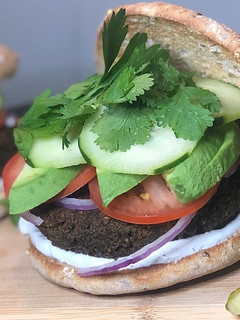 A picture of Easy Falafel Burger(baked)(gluten free PATTY).