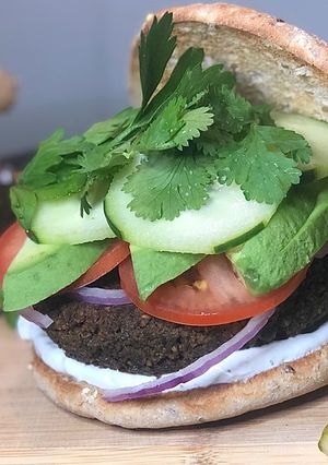 A picture of Easy Falafel Burger(baked)(gluten free PATTY).