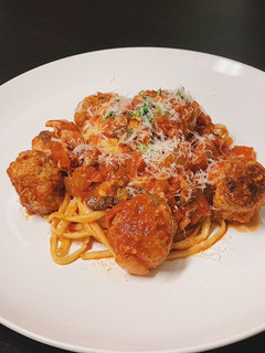 Hình của món Spaghetti thịt viên.