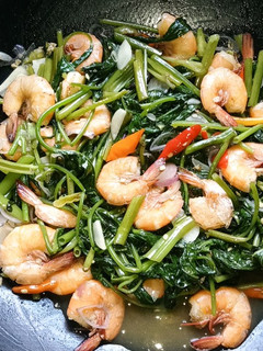 Foto resep Cah kangkung udang