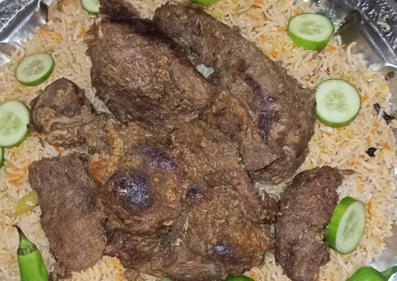 Arabian rice with mutton roast
