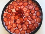 Una foto de nata con sabor ha fresa