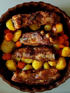 Sültoldalas zöldségágyon recept fotója