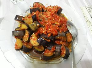 Foto resep Terong balado blacan ikan asin sepat