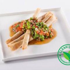 Oriental Chicken Cigar with Asparagus salsa A picture of Oriental Chicken Cigar with Asparagus salsa.
