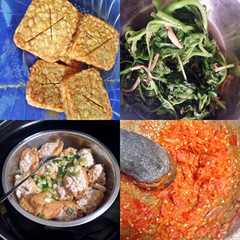 Menu Makan Siang Mudah (Tempe Goreng + Tumis Bayam Teri + Tahu sumpel Ayam + Sambal Bawang Extra Pedas রেসিপির প্রধান ছবি
