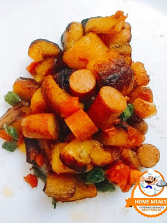 A picture of Plantain, hotdog fries.