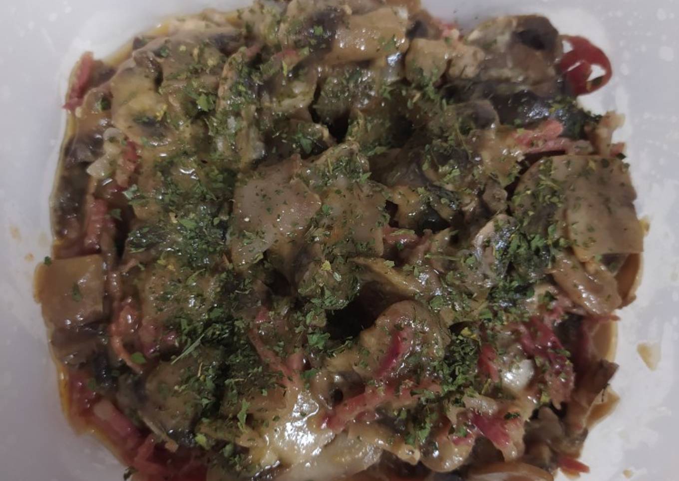 Champiñón al ajillo con jamón Thermomix