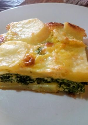 Una foto de Pastel de papa y espinaca